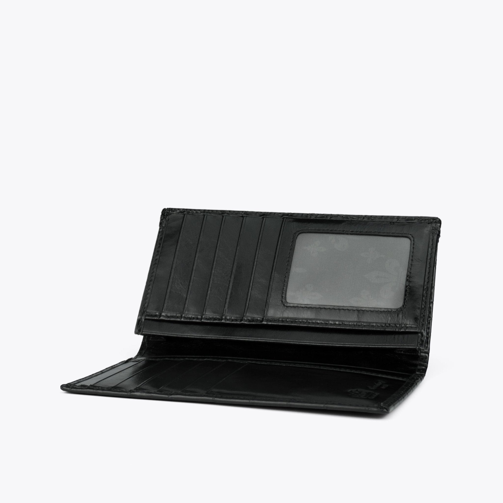 GAEUL Coat Wallet - Black Croc (Gloss Inner) - www.countryhide.com