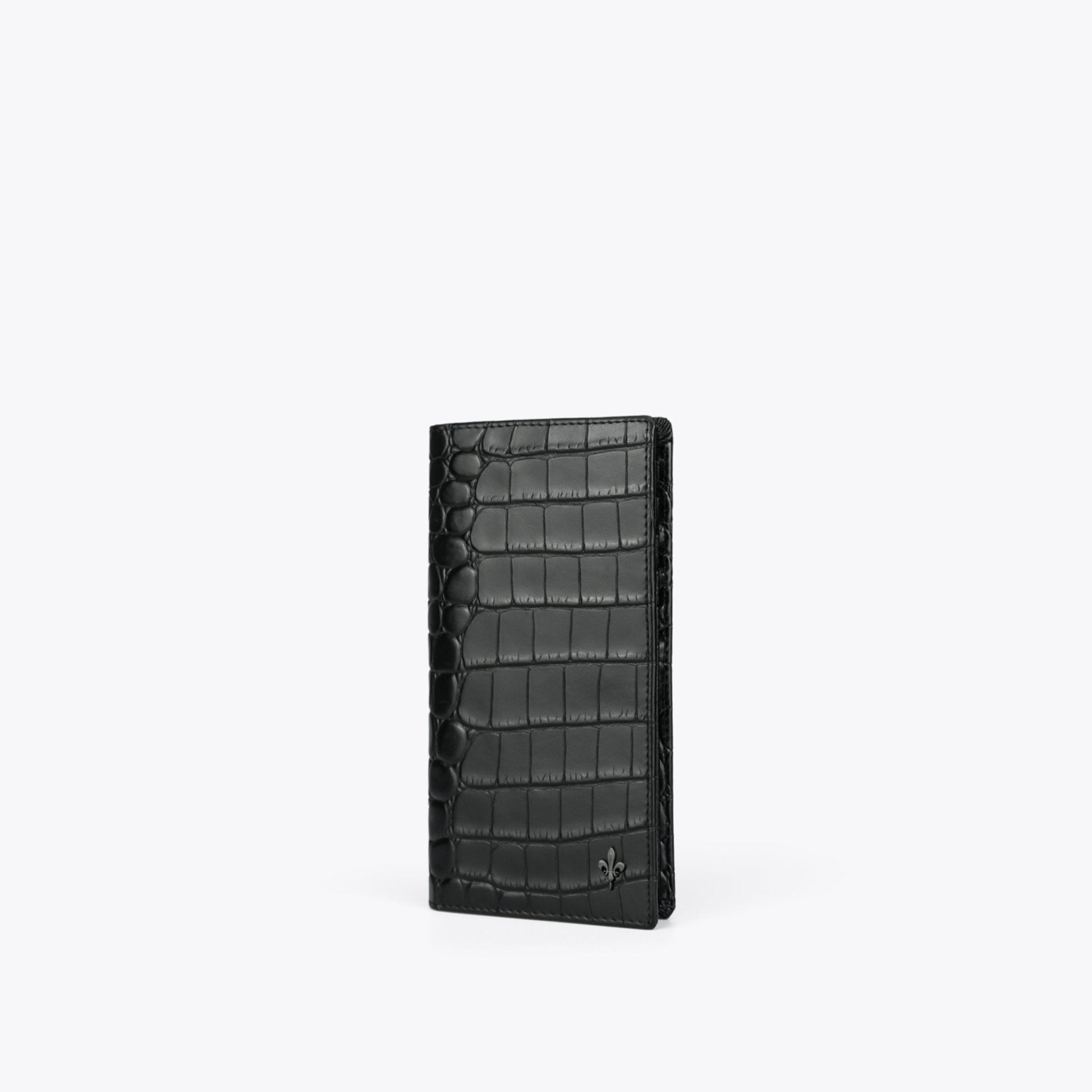 GAEUL Coat Wallet - Black Croc (Matte Inner) - www.countryhide.com
