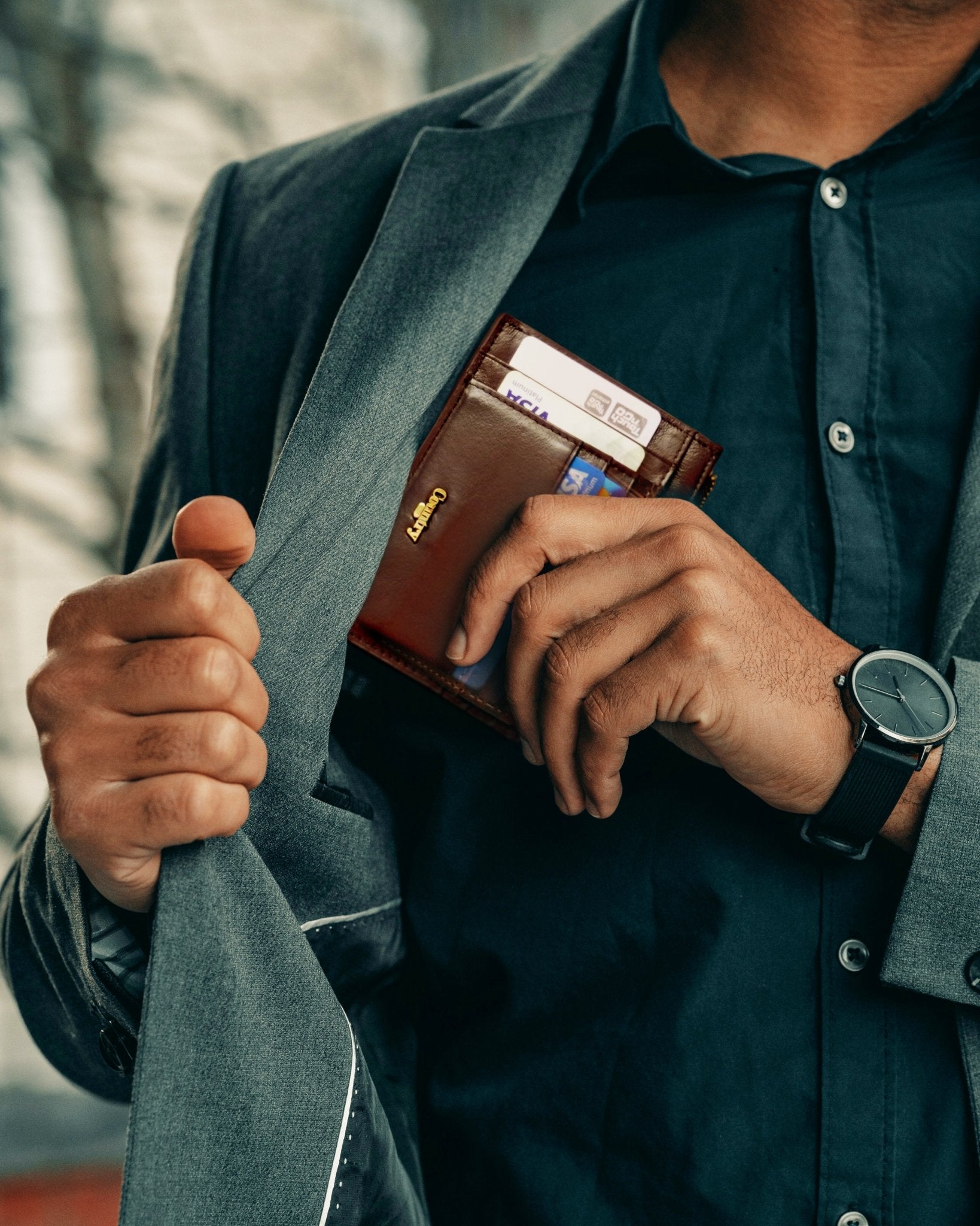 SEMPRE Zipped Cardholder - Coffee - www.countryhide.com